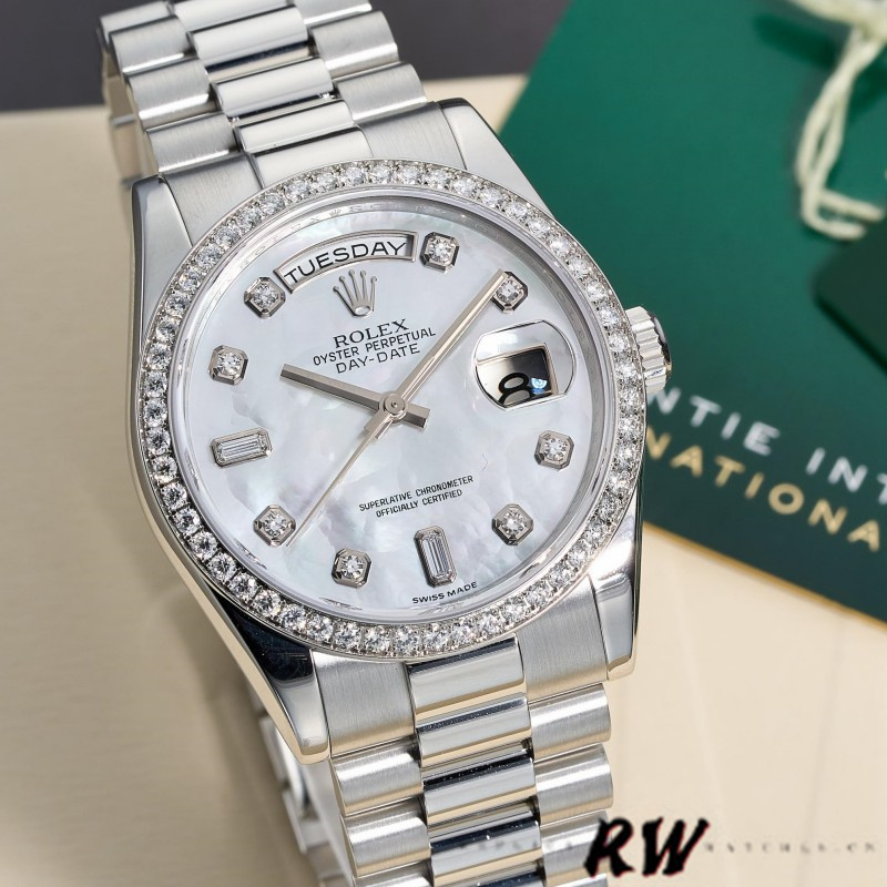 Rolex Day Date 118346 White MOP Dial 36mm Unisex Replica Watch - QualitySwissReplica