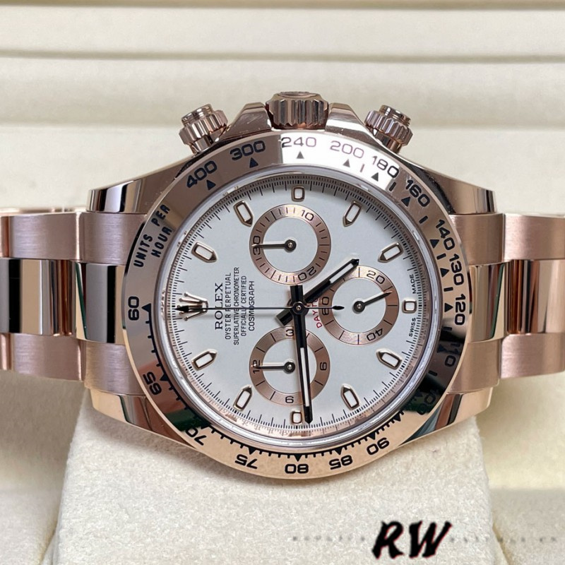 Rolex Cosmograph Daytona 116505 Oyster Bracelet Rose Ivory Dial 40mm Mens Replica Watch - QualitySwissReplica