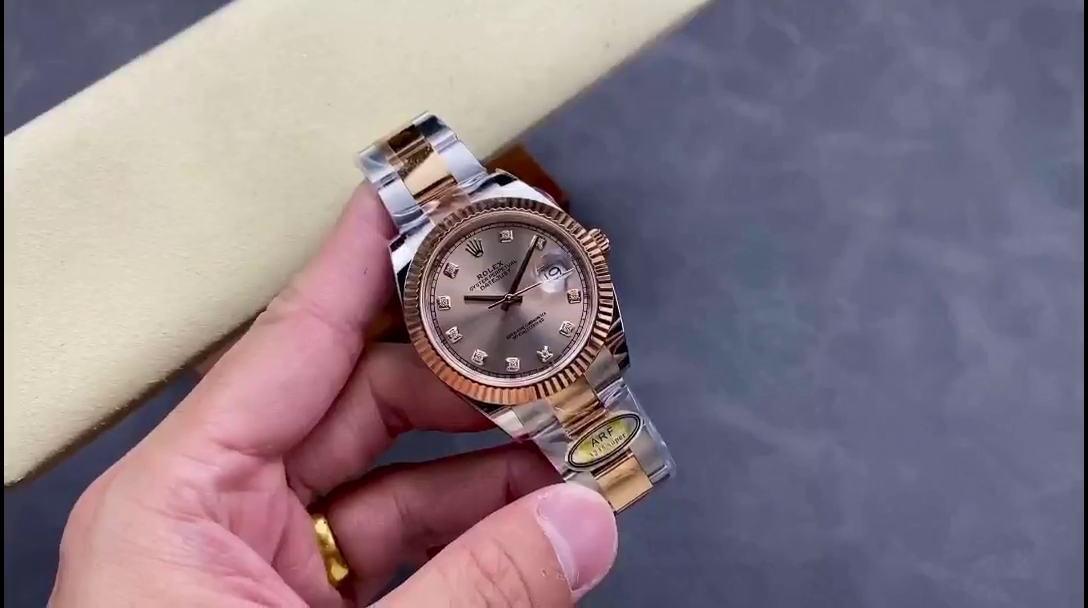 Rolex Datejust 126331 0007 Sundust Diamond Oyster 41mm Steel and Everose Gold Watch - QualitySwissReplica