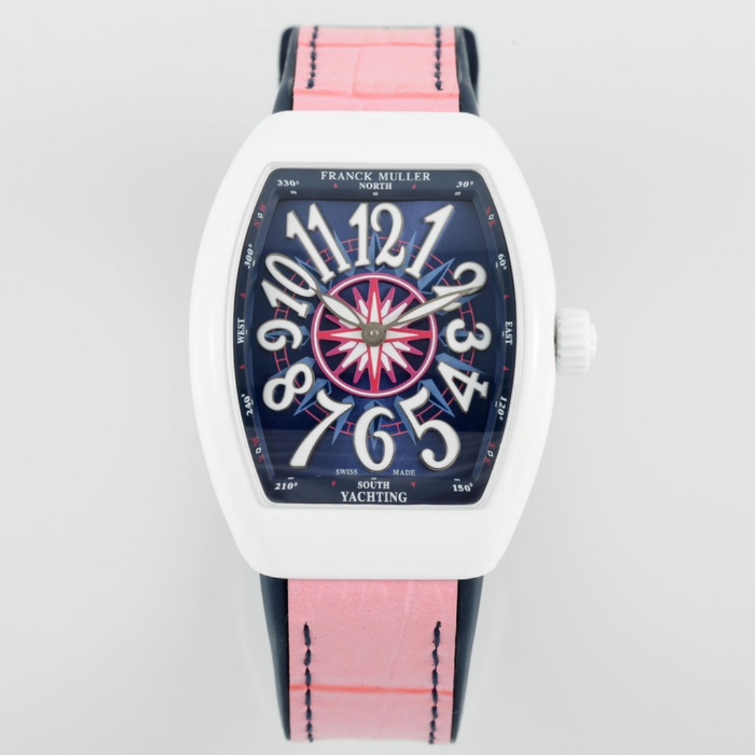 Franck Muller Women's Yacht Pink Leather Strap - QualitySwissReplica