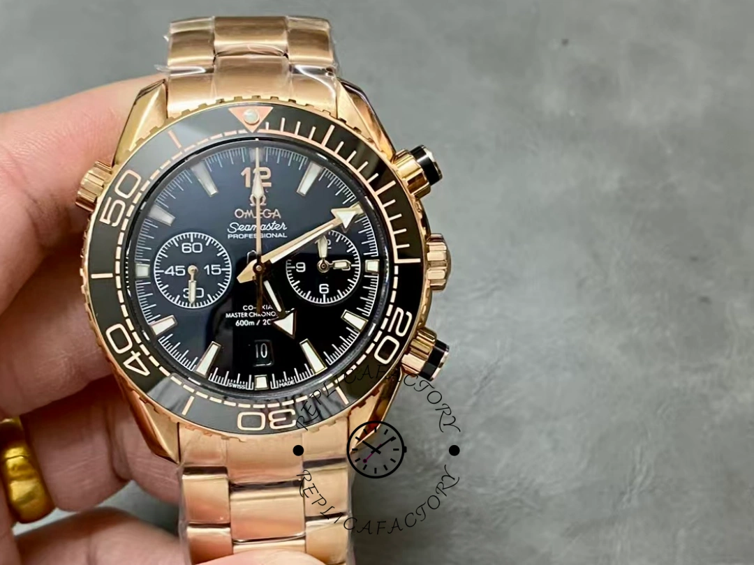 Omega Seamaster Planet Ocean 215.63.46.51.01.001 45.5mm Full Rose Gold Bracelet Replica - QualitySwissReplica