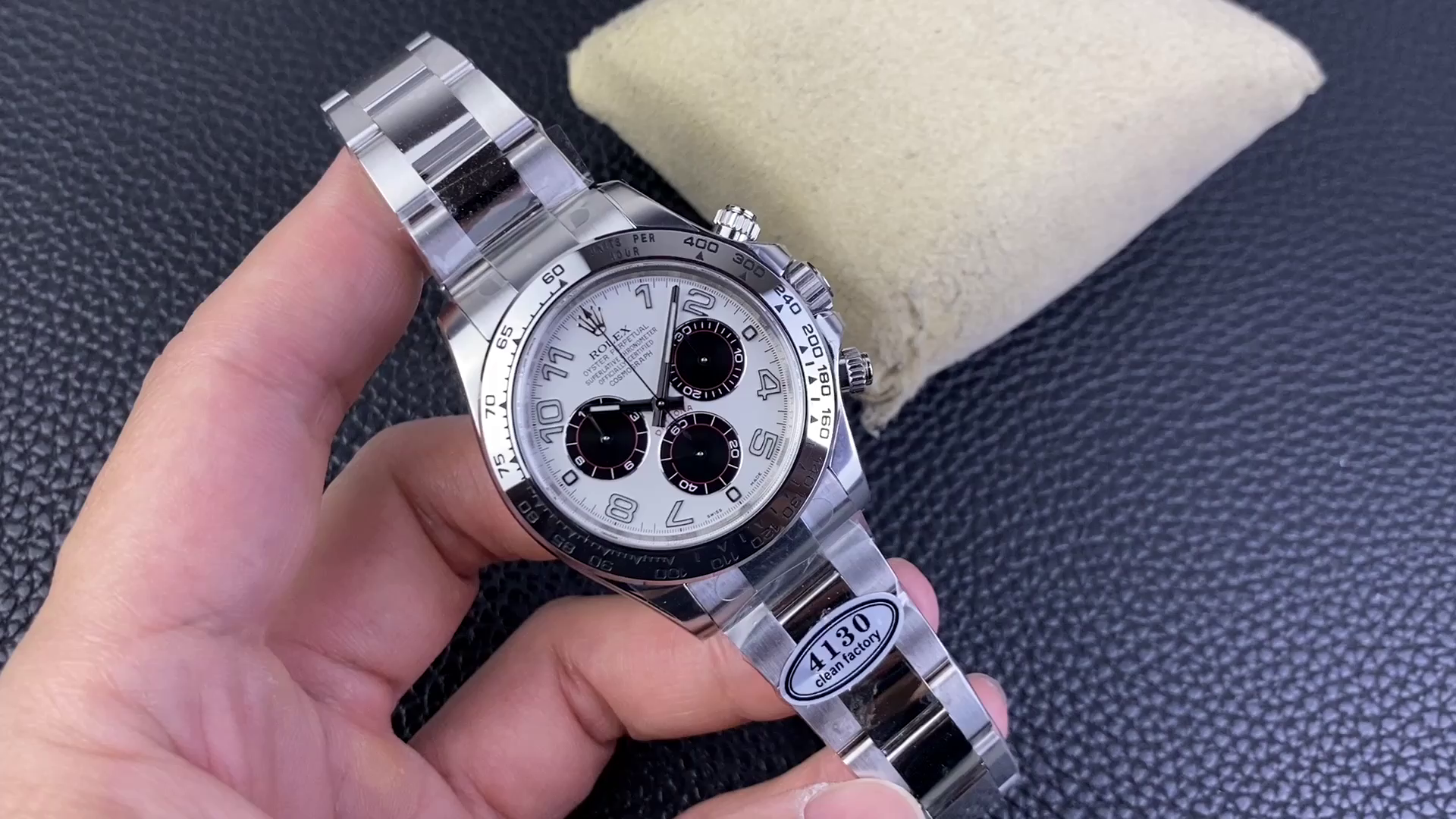 Rolex Cosmograph Daytona 116509 White Arabic Dial White Gold 40MM Mens Replica Watch - QualitySwissReplica