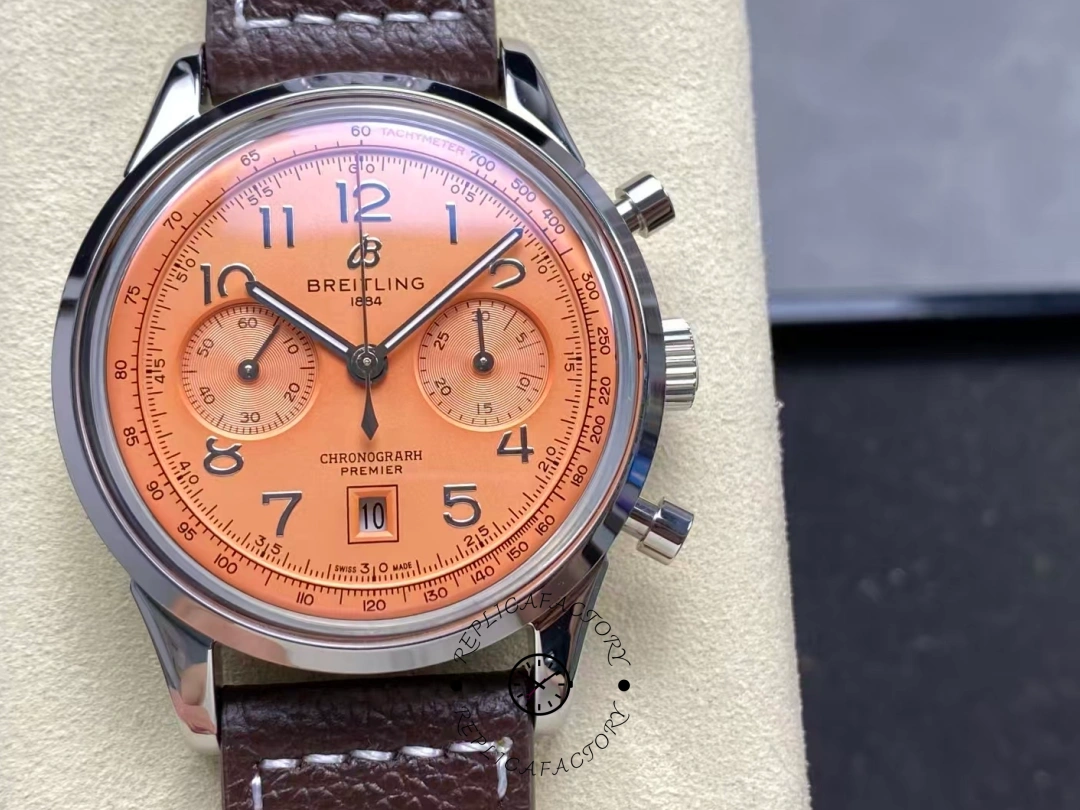Breitling Premier B01 42mm AB0145331K1P2 Copper Dial Replica - QualitySwissReplica