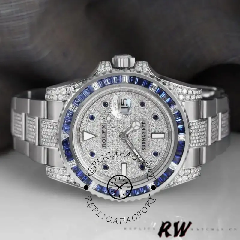 Rolex Submariner Date 116610LN Stainless Steel Diamond Bezel 40MM Mens Replica Watch - QualitySwissReplica
