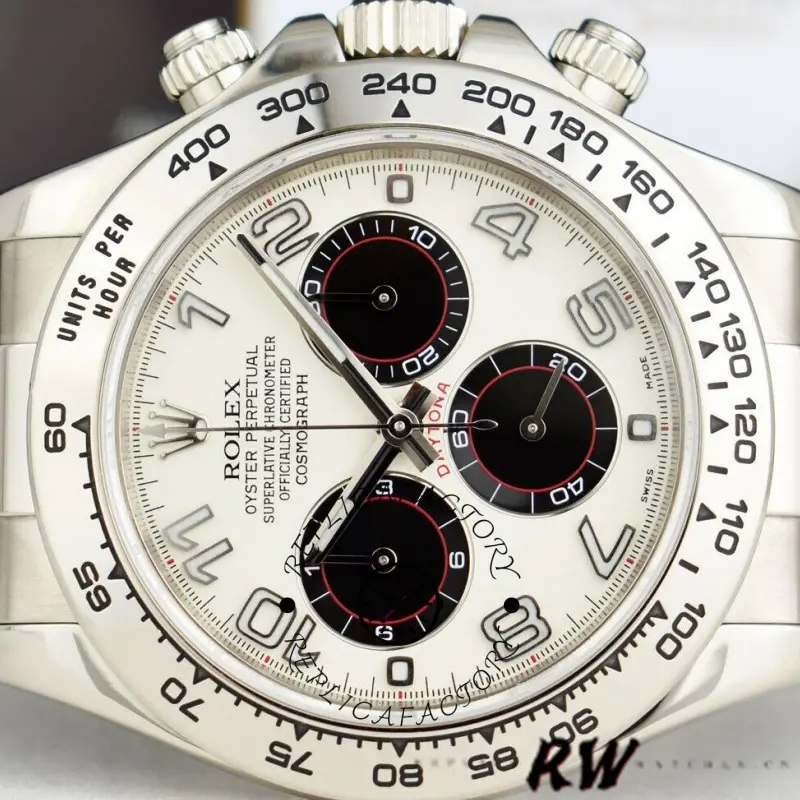 Rolex Daytona 116519 White Dial Black Eyes 40mm Mens Replica Watch - QualitySwissReplica