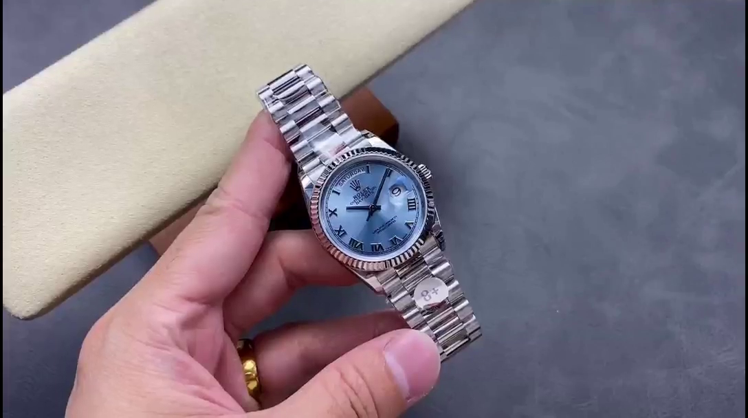 Rolex Day Date 128236 0018 Ice Blue Roman Dial - QualitySwissReplica