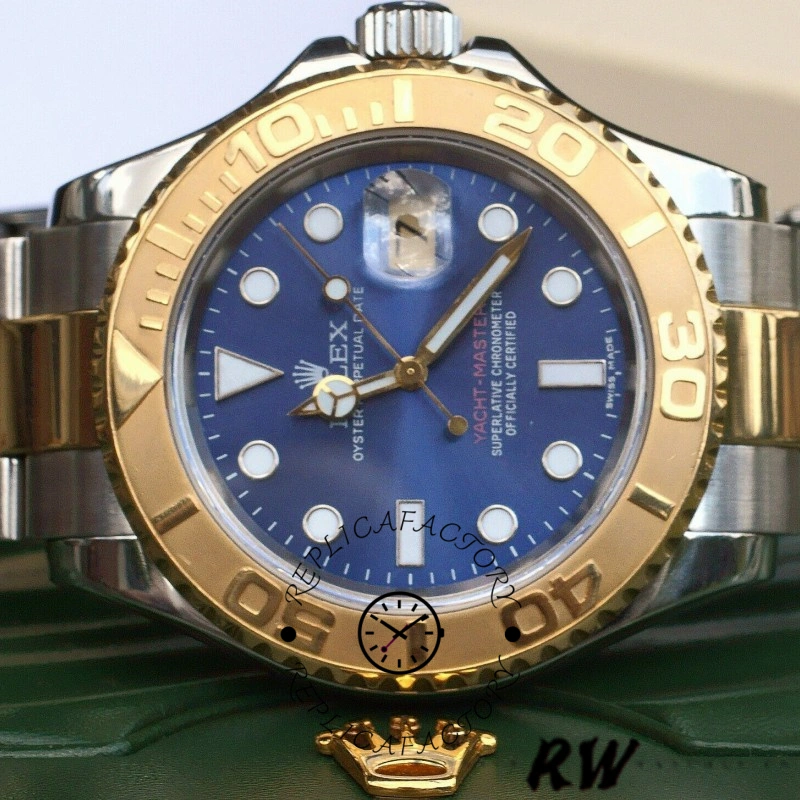 Rolex Yachtmaster 16623 Steel Yellow Gold Blue Dial 40MM Mens Replica Watch - QualitySwissReplica