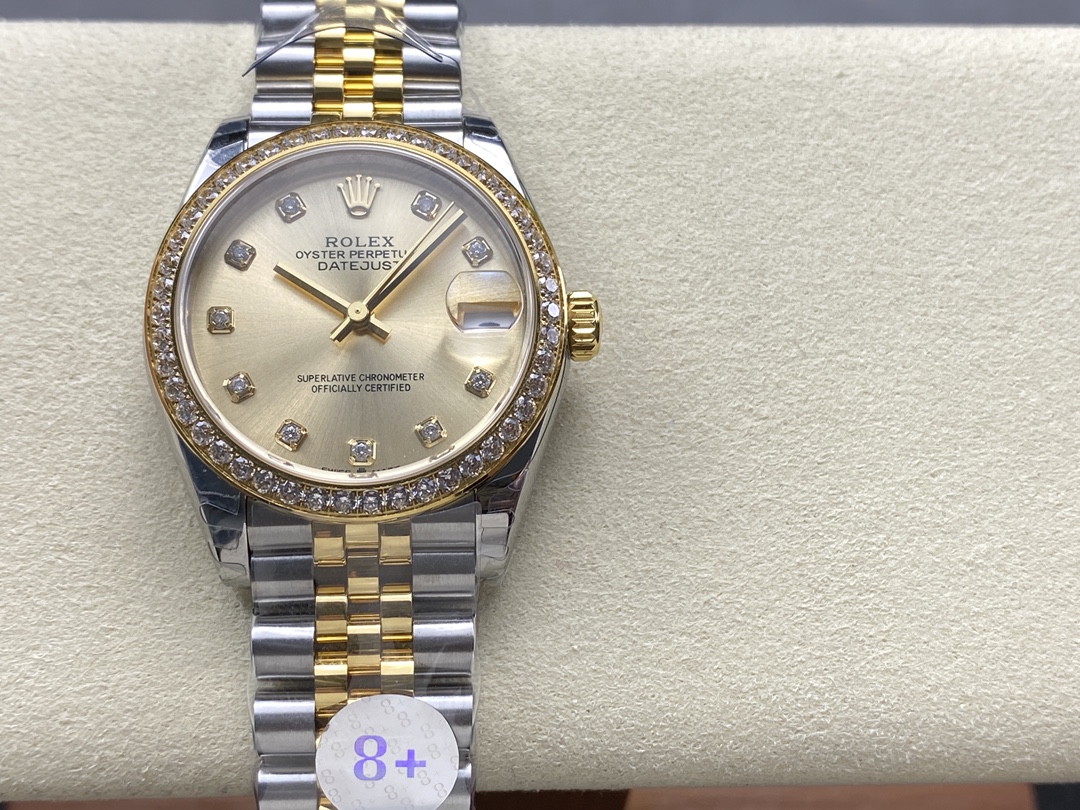 Rolex Datejust 31mm Stainless Steel and Yellow Gold 278383RBR 0026 Champagne Diamond Jubilee - QualitySwissReplica