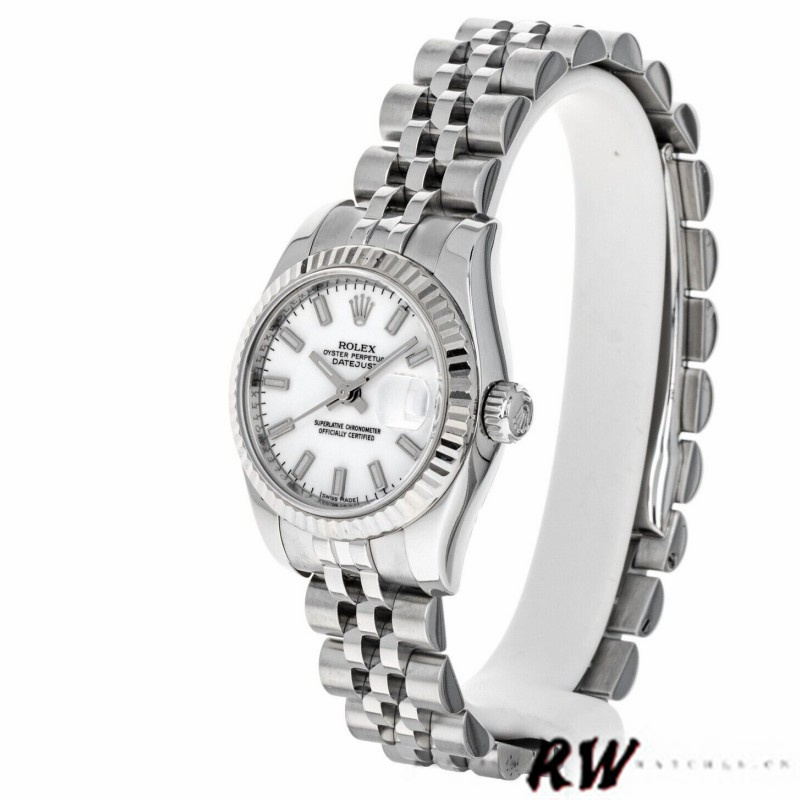 Rolex Datejust 179174 White Index Dial Fluted Bezel 26MM Lady Replica Watch - QualitySwissReplica