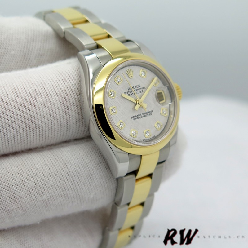Rolex Datejust 179163 Meteorite Grey Dial Domed Dezel 26MM Lady Replica Watch - QualitySwissReplica