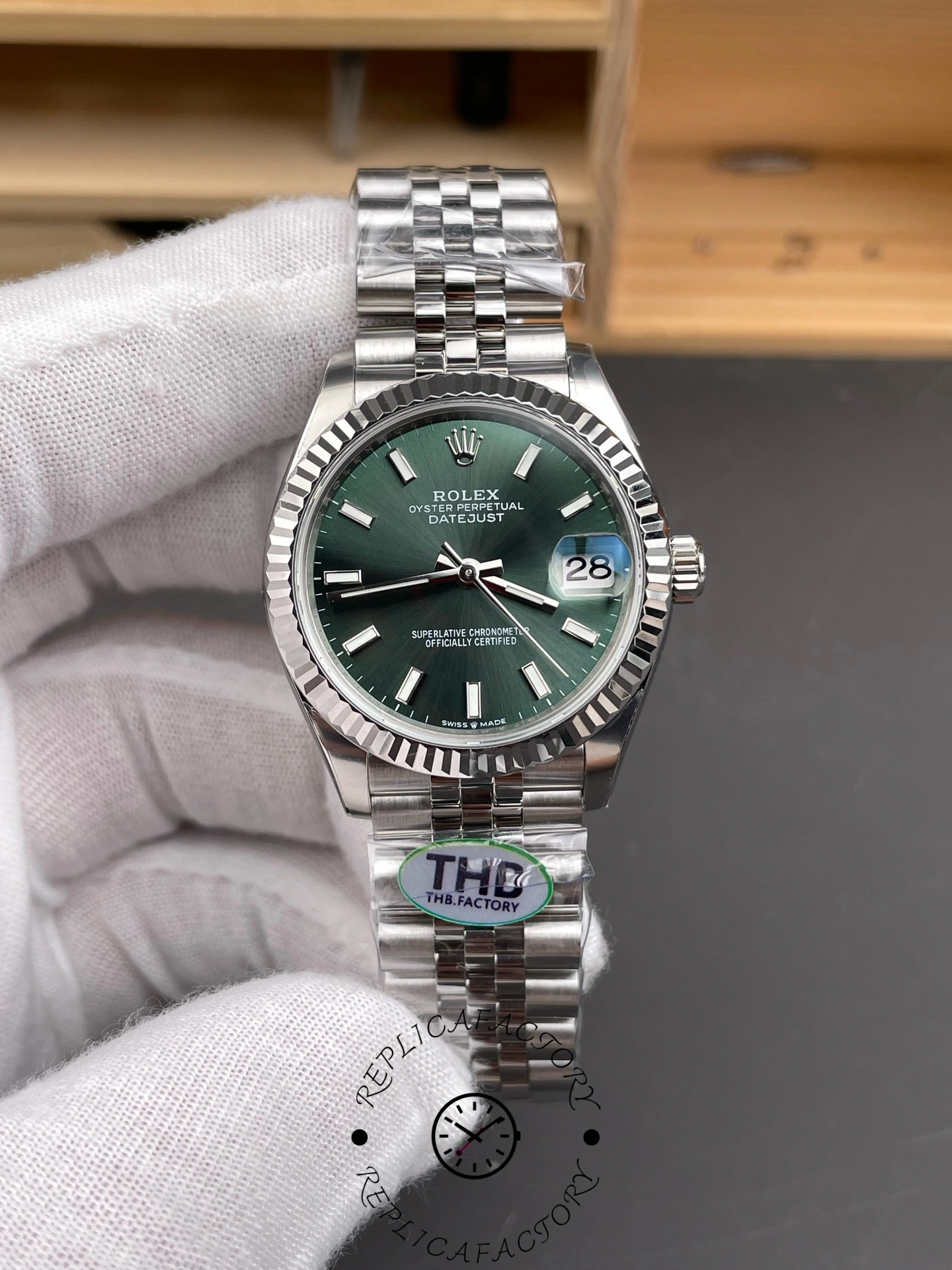 Rolex Datejust 31mm Stainless Steel 278274 0018 Mint Green Index Jubilee - QualitySwissReplica