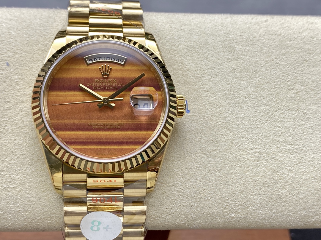 Rolex Day Date 18038 Yellow Gold Tigers Eye Watch - QualitySwissReplica