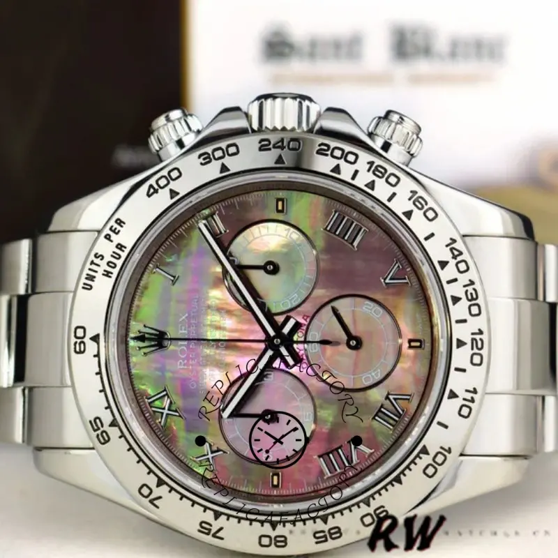Rolex Cosmograph Daytona 116509 Black Mother of Pearl Dial 40MM Mens Replica Watch - QualitySwissReplica