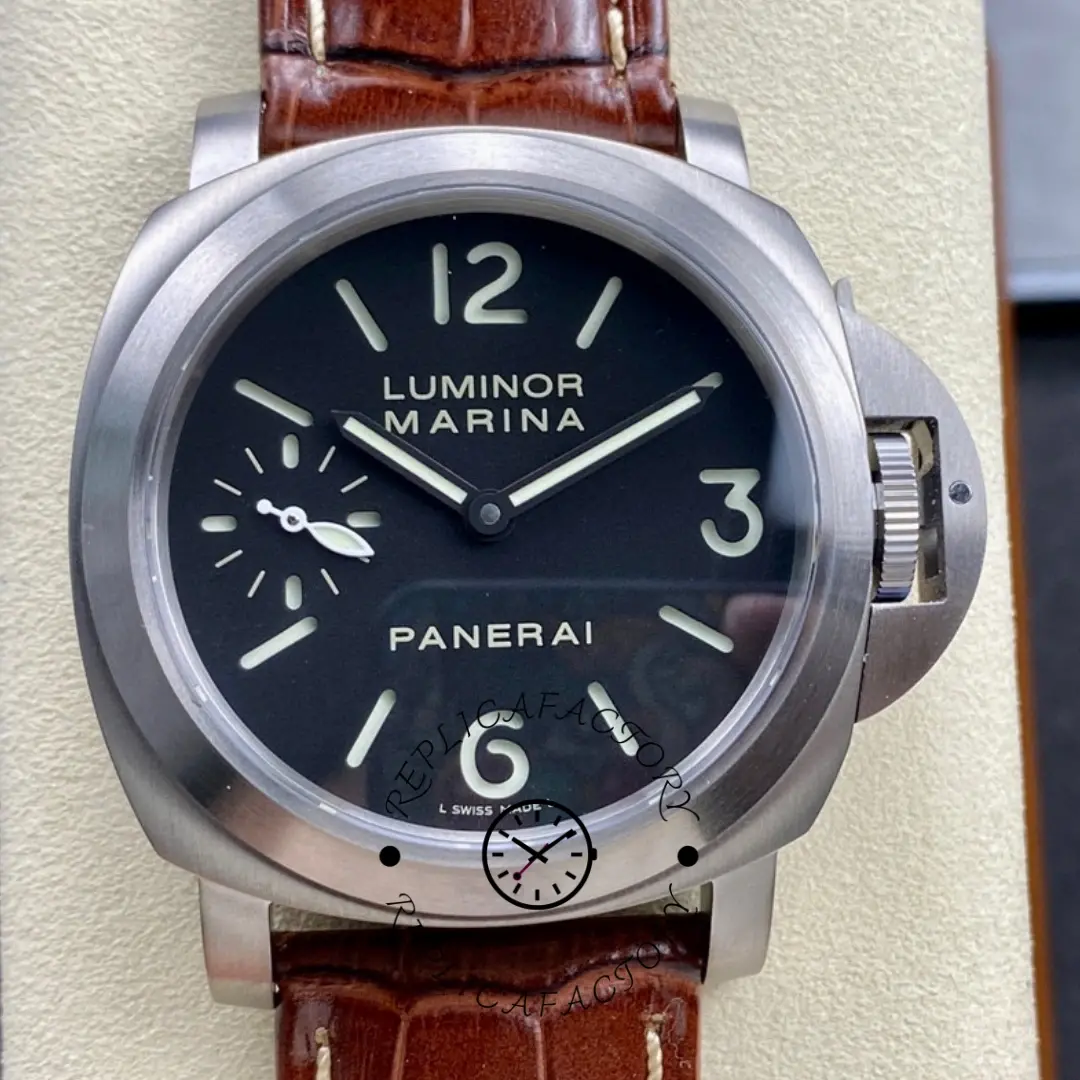 Panerai PAM00177 Luminor Marina 1:1 Clone 44 Black Dial Titanium Watch - QualitySwissReplica