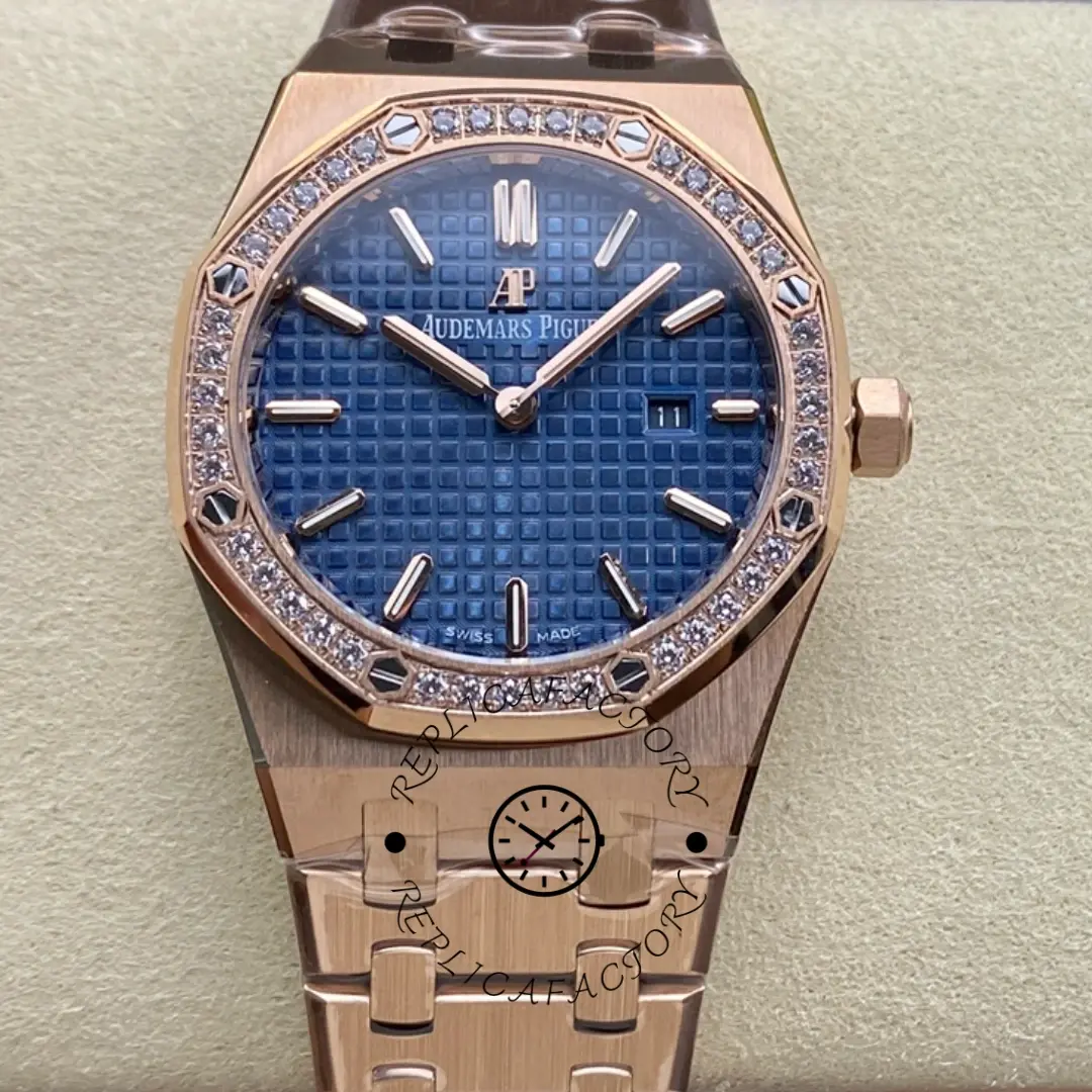 AP 67651OR.ZZ.1261OR.02 Royal Oak Quartz Replica 33 Diamond-Set - QualitySwissReplica