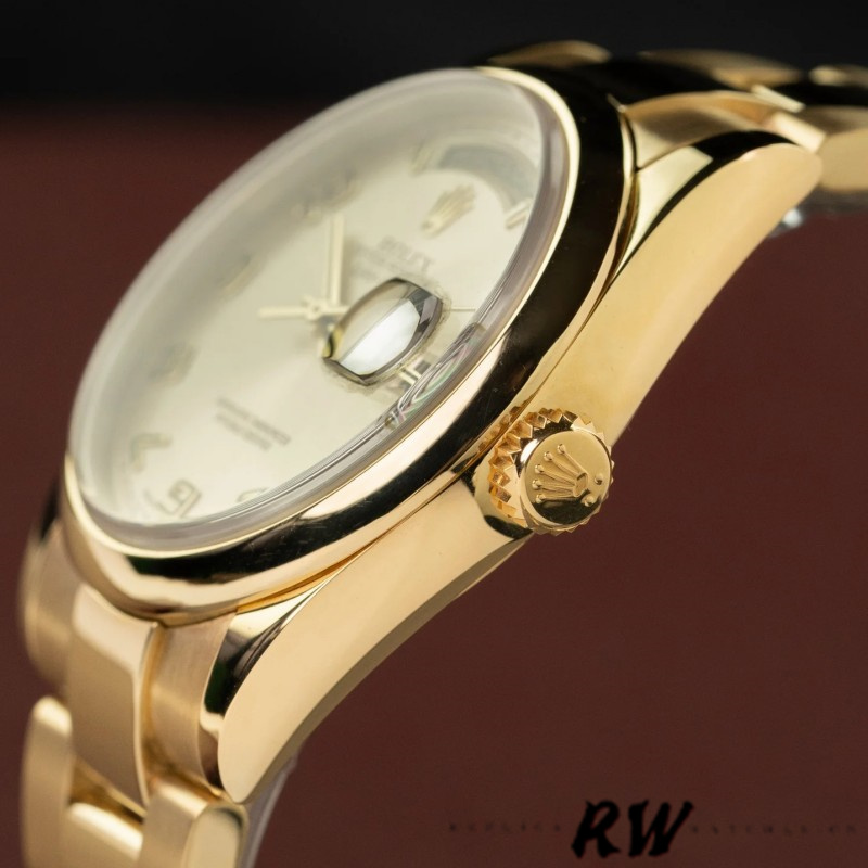 Rolex Day-Date 118208 champagne dial Arabic Numeral Hour Markers 36mm Unisex Replica Watch - QualitySwissReplica