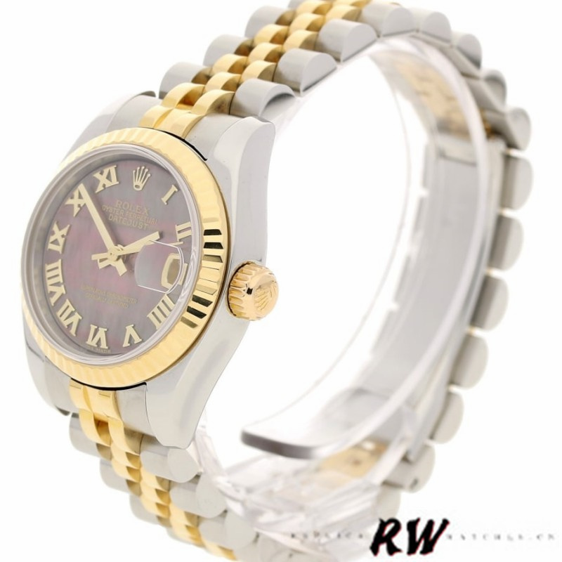 Rolex Datejust 179173 Mother Of Pearl Black Dial 26MM Lady Replica Watch - QualitySwissReplica