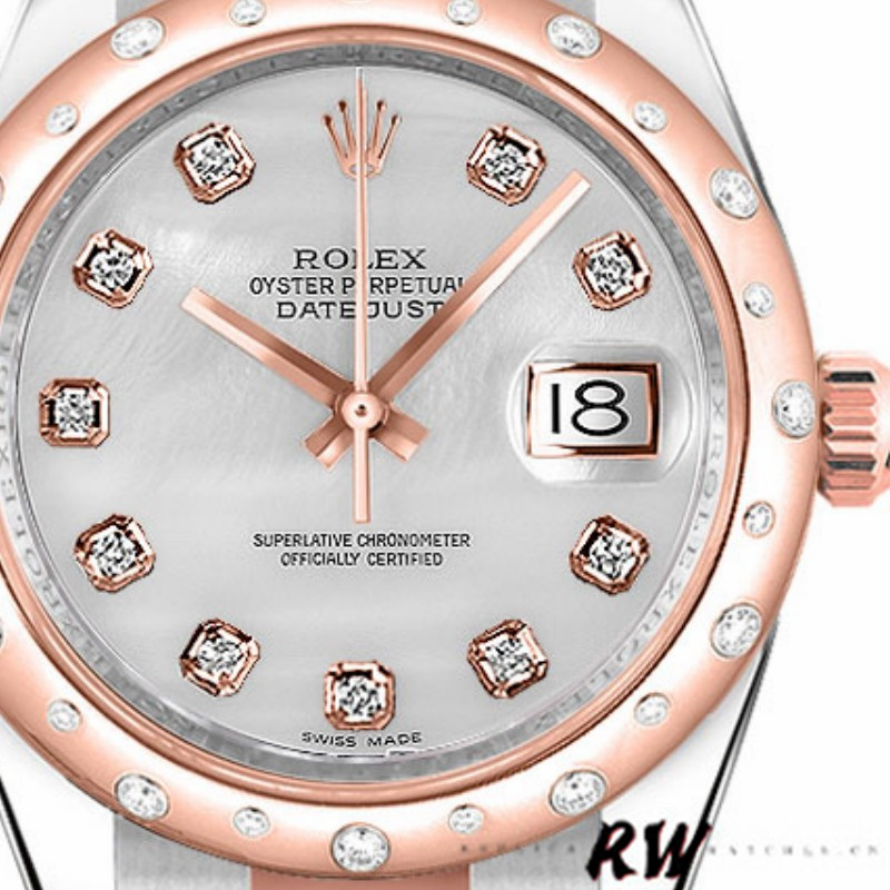 Rolex Datejust 178341 White Mother of Pearl Diamonds Dial 31MM Lady Replica Watch - QualitySwissReplica