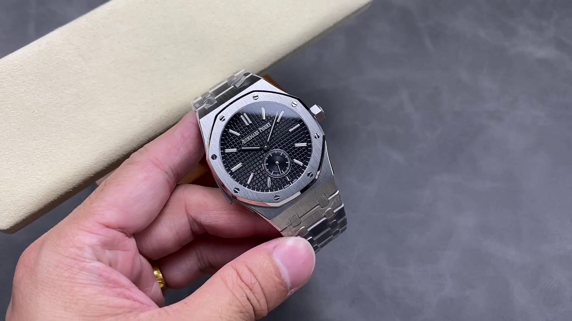 AP Replica Titanium 26591TI.OO.1252TI.03 Royal Oak Black Dial - QualitySwissReplica
