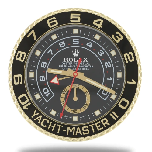 Rolex Yacht Master ll Gold & Black Wall Clock - QualitySwissReplica