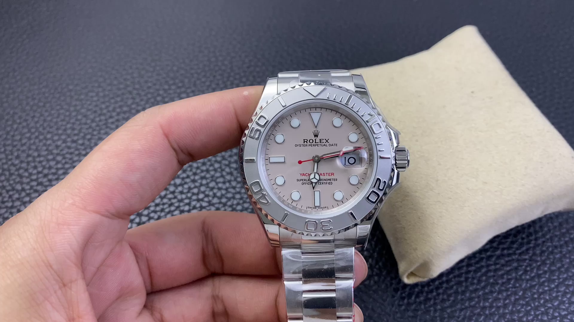 Rolex Yacht-Master 116622 Stainless Steel platinum Dial 40mm Mens Replica Watch - QualitySwissReplica
