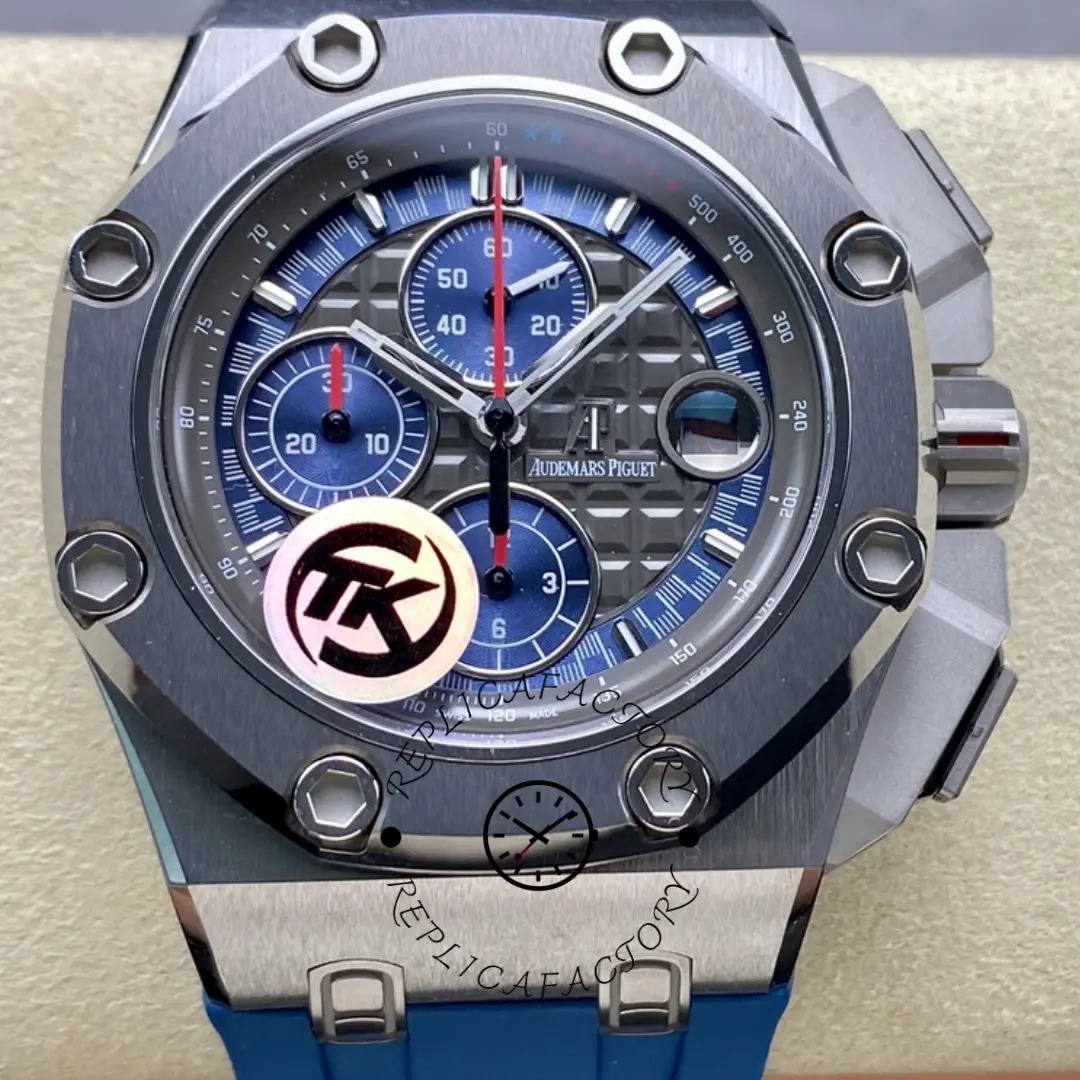 Replica AP 26568PM.OO.A021CA.01 Royal Oak Offshore Chronograph Schumacher Platinum - QualitySwissReplica