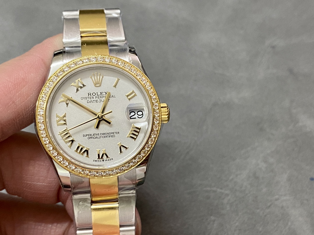 Rolex Datejust 36mm Stainless Steel and Yellow Gold m126283rbr 0016 White Roman Oyster - QualitySwissReplica