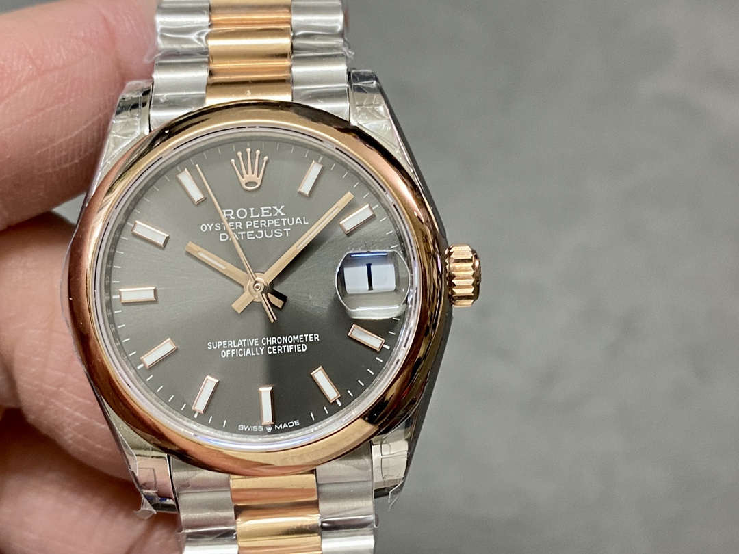 Rolex Datejust 36 Everose Gold Grey Dial Jubilee m126201 0013 - QualitySwissReplica