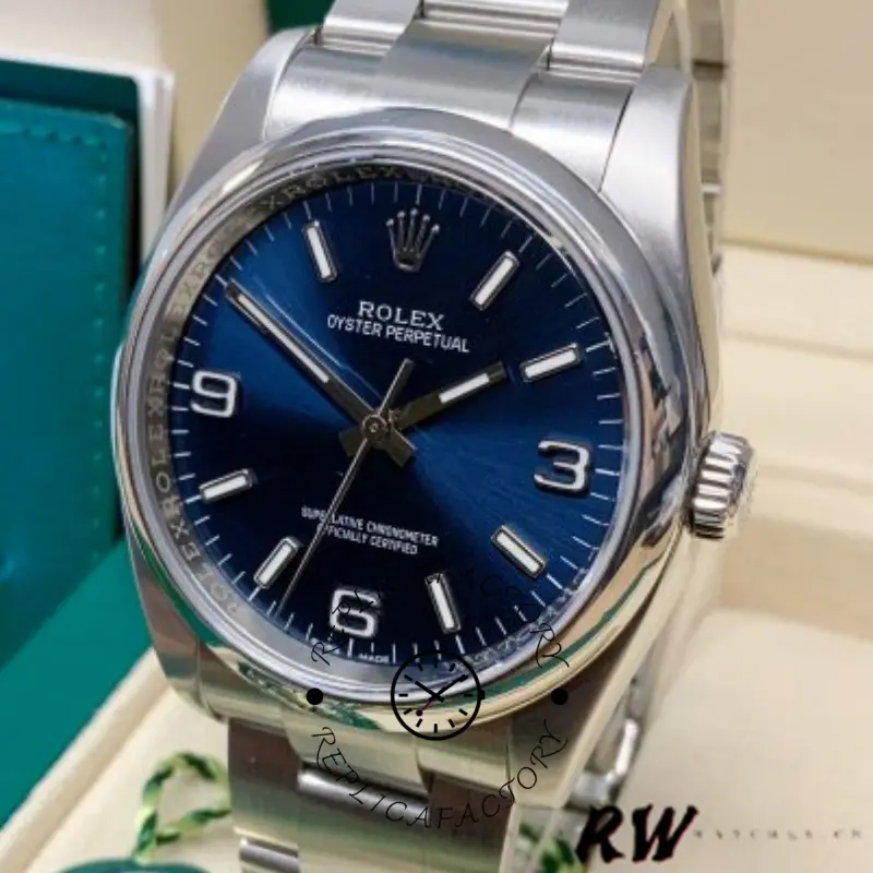 Rolex Oyster Perpetual 116000 Blue Dial 36mm Automatic Unisex Replica Watch - QualitySwissReplica