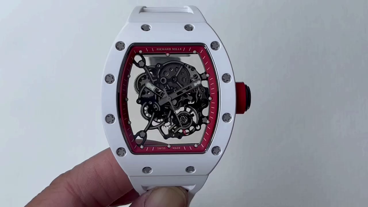 Richard Miller RM 055 RMUL2 NTPT Carbon Fiber White Case Red Mark - QualitySwissReplica