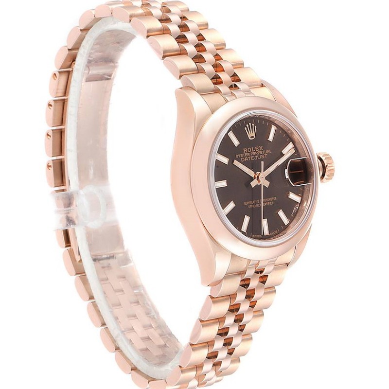 Rolex Datejust 279165 Chocolate Brown Dial Domed Bezel 28mm Lady Replica Watch - QualitySwissReplica