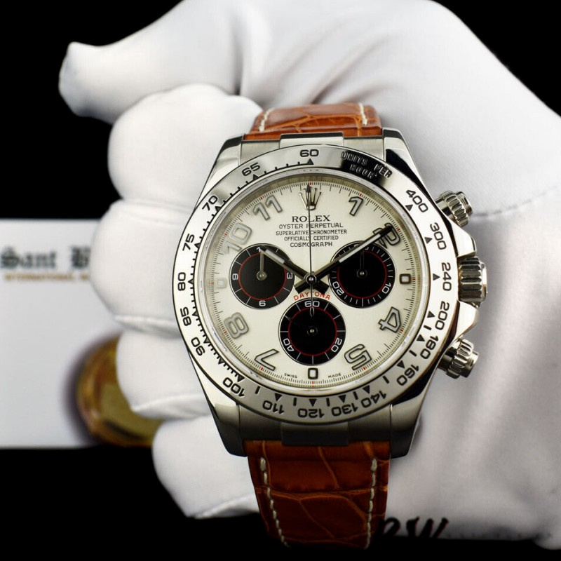Rolex Daytona 116519 Panda Dial Brown Leather Strap 40mm Mens Replica Watch - QualitySwissReplica