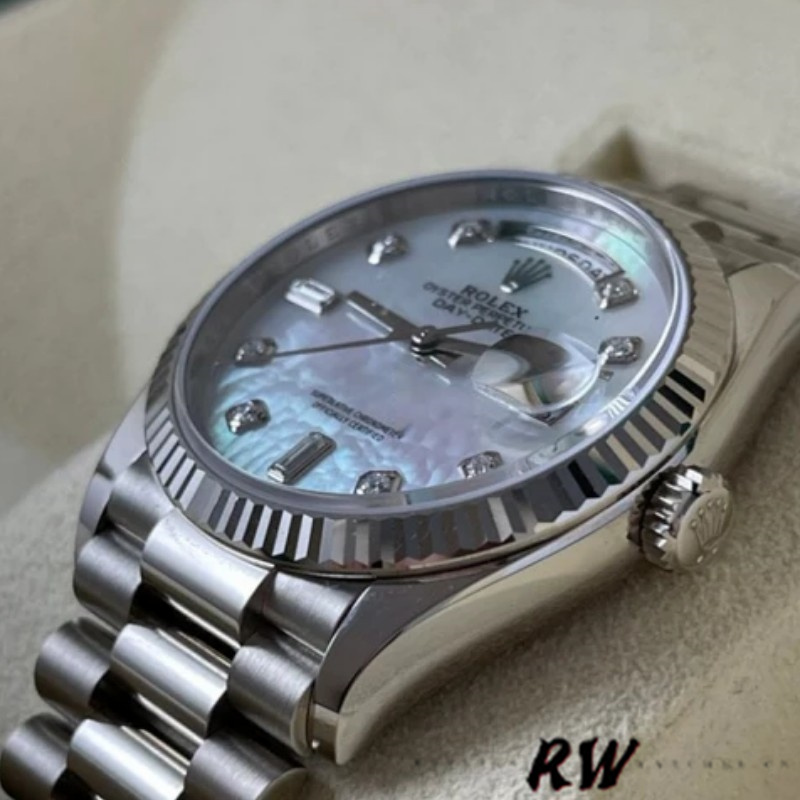 Rolex Day-Date 128239 White Gold Mother of Pearl Dial 36MM Unisex Replica Watch - QualitySwissReplica
