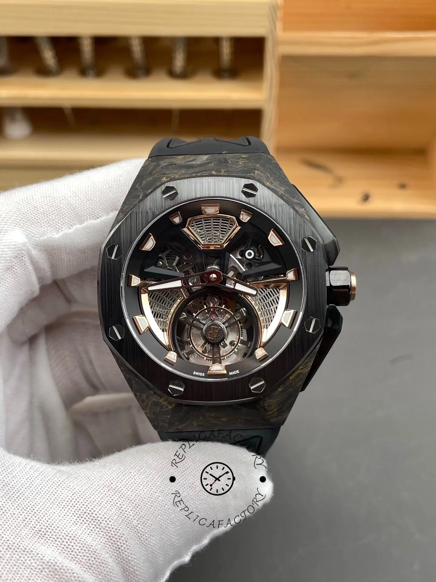 AP Royal Oak Concept Flying Tourbillon 26638FO.00.D002CA.01 Forged Carbon 1:1 Clone - QualitySwissReplica