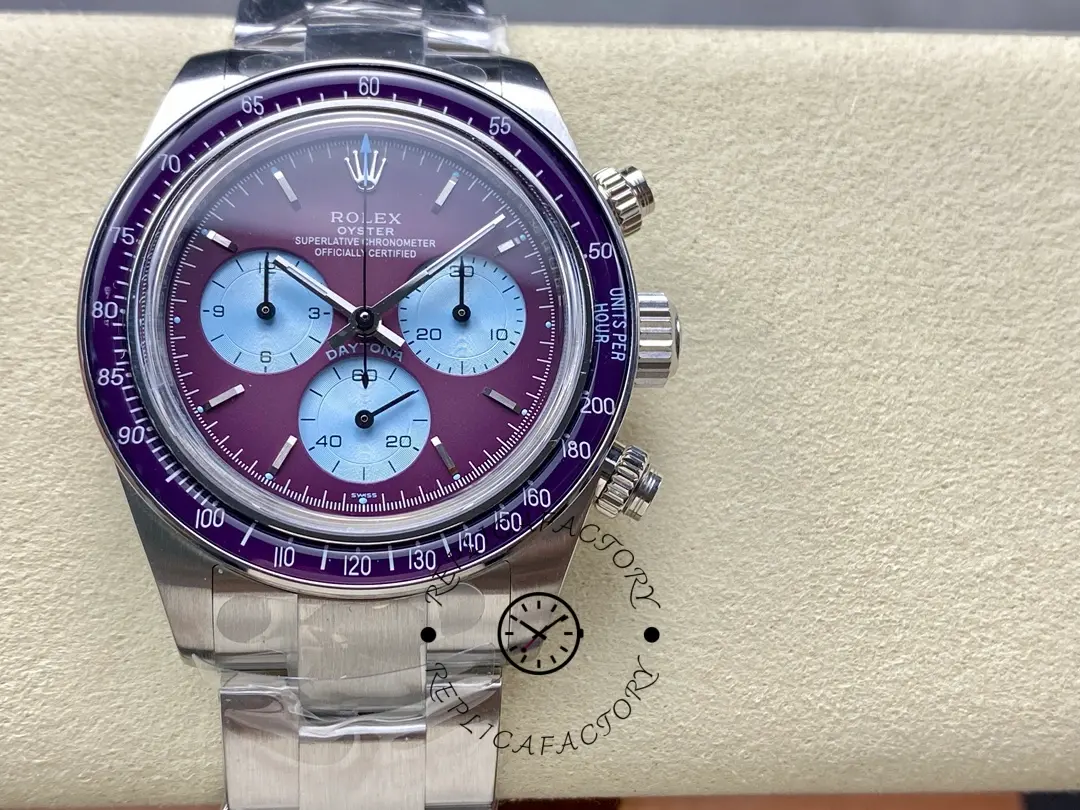 Rolex Daytona Artisans de Genève Customized 40mm Burgundy Purple dial Mens Watch - QualitySwissReplica