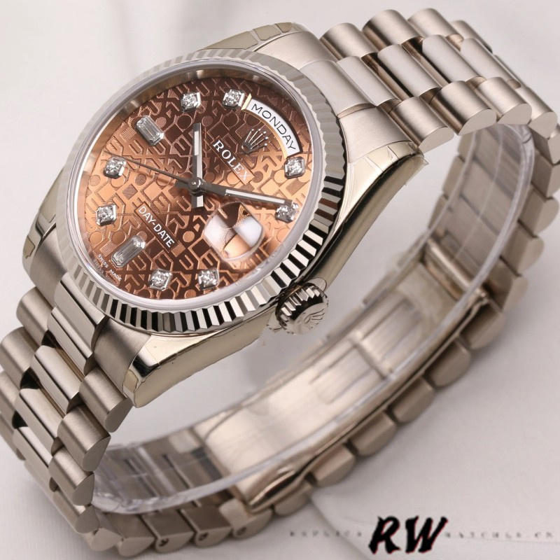 Rolex Day-Date 118239 Jubilee Chocolate Brown Dial 36mm Unisex Replica Watch - QualitySwissReplica