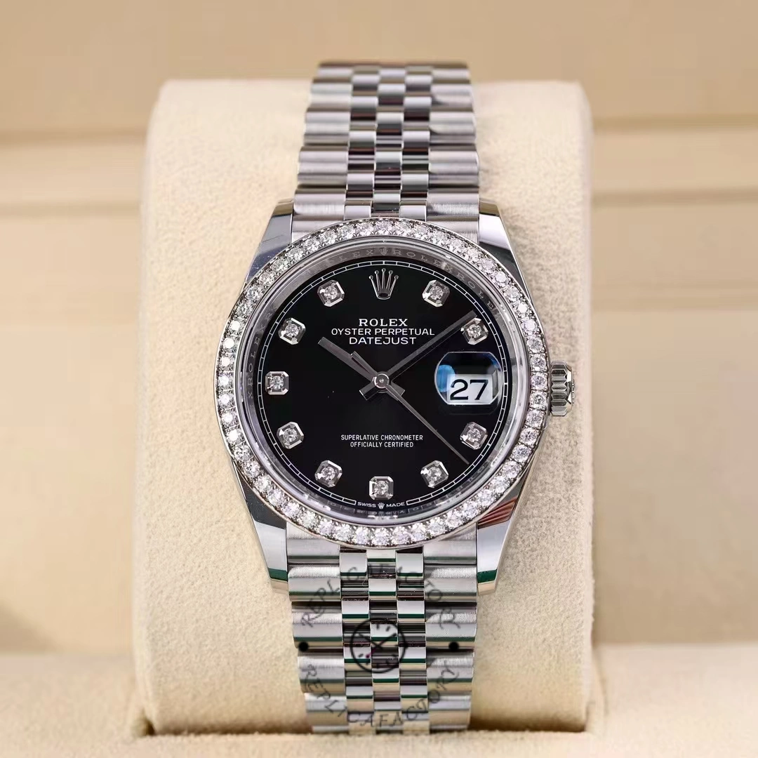 Rolex Datejust Stainless Steel 126284RBR 0019 Black Diamond Jubilee - QualitySwissReplica