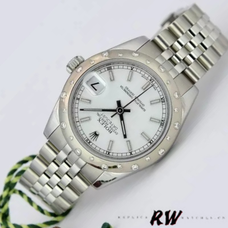 Rolex Datejust 178344 White Dial Stainless Steel 31MM Lady Replica Watch - QualitySwissReplica