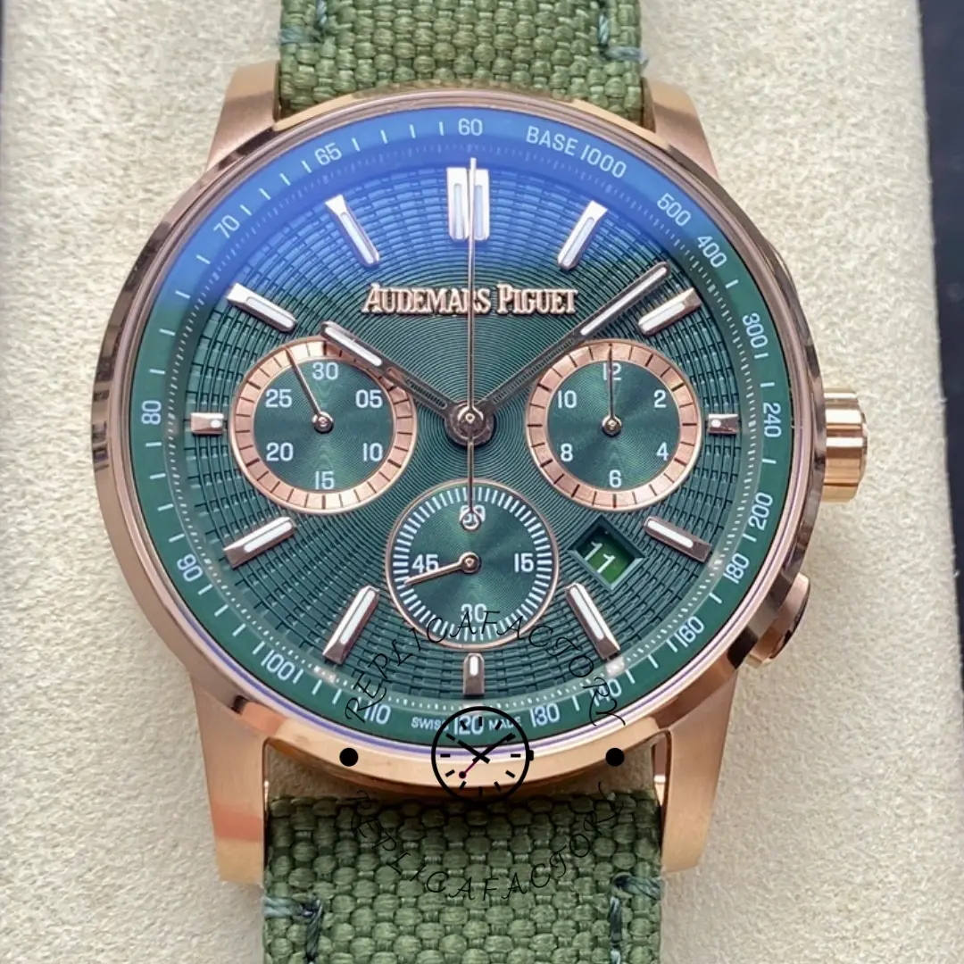 AP Code 11.59 Chronograph 41MM Green Dial Replica 26393OR.OO.A056KB.01 - QualitySwissReplica