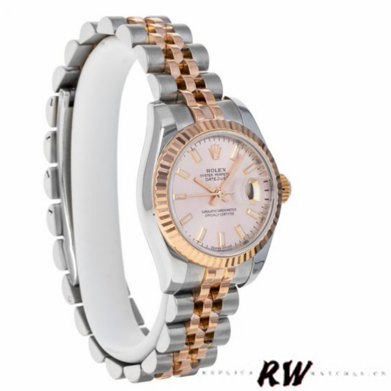 Rolex Datejust 179171 Pink Dial Fluted Bezel 26MM Lady Replica Watch - QualitySwissReplica