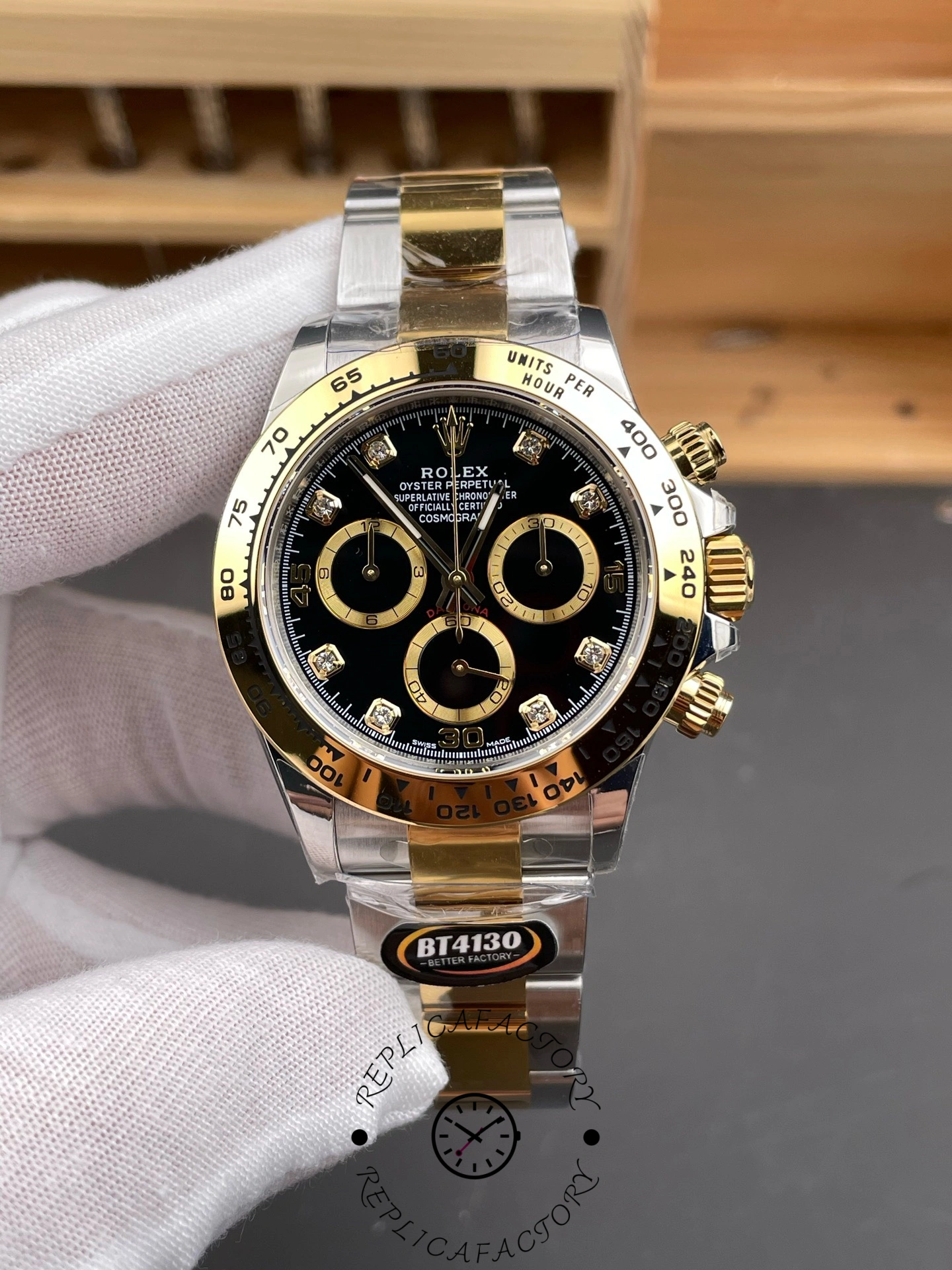 Rolex Daytona Black Dial Two Tone Oyster 116503 40mm Men's Watch - QualitySwissReplica