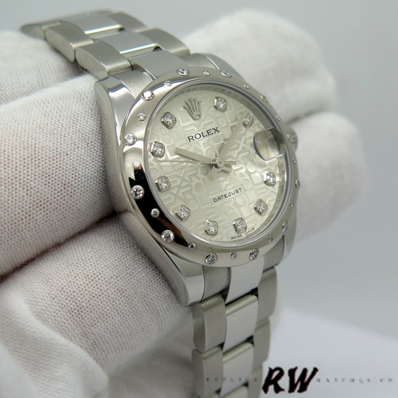 Rolex Datejust 178344 Silver Jubilee Diamond Dial 31MM Lady Replica Watch - QualitySwissReplica