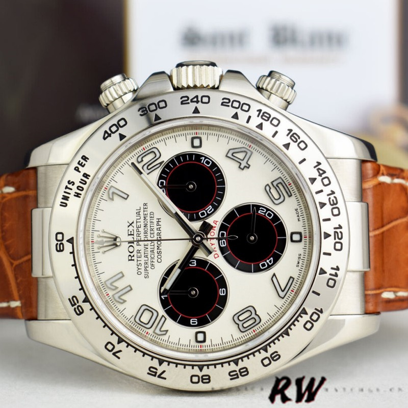 Rolex Daytona 116519 Panda Dial Brown Leather Strap 40mm Mens Replica Watch - QualitySwissReplica