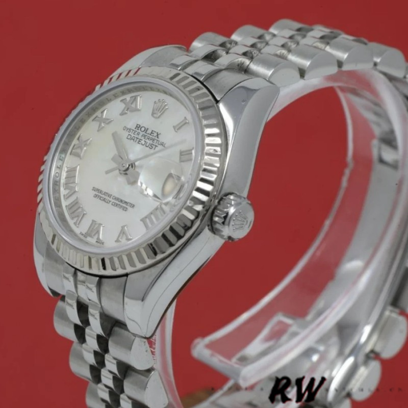 Rolex Datejust 179174 Mother Of Pearl White Dial Fluted Bezel 26MM Lady Replica Watch - QualitySwissReplica