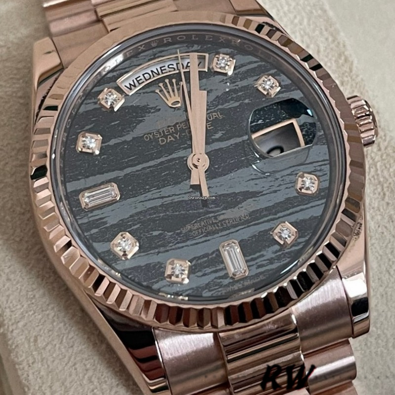 Rolex Day-Date 118235 Everose Gold Diamond Ferrite Dial 36mm Unisex Replica Watch - QualitySwissReplica