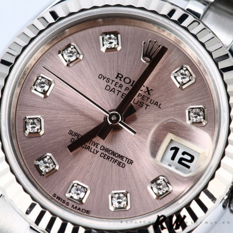 Rolex Datejust 179174 Pink Diamond Dial Fluted Bezel 26MM Lady Replica Watch - QualitySwissReplica