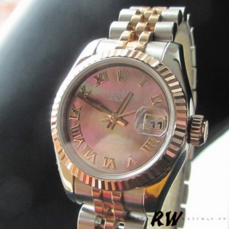 Rolex Datejust 179171 Black Mother of Pearl Dial Fluted Bezel 26MM Lady Replica Watch - QualitySwissReplica