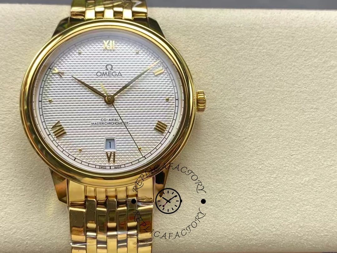 Omega De Ville Prestige Replica 434.53.40.20.02.002 18K Yellow Gold Watch - QualitySwissReplica