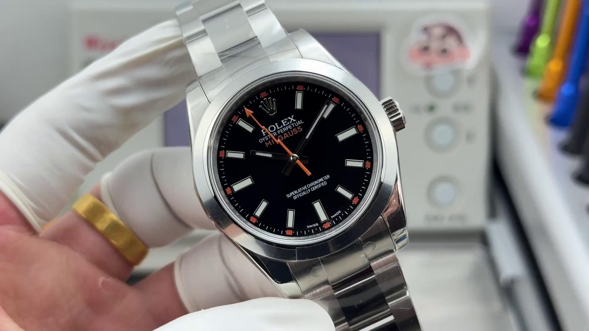Rolex Milgauss 116400-0001 Stainless Steel Black Dial 40mm Mens Replica Watch - QualitySwissReplica