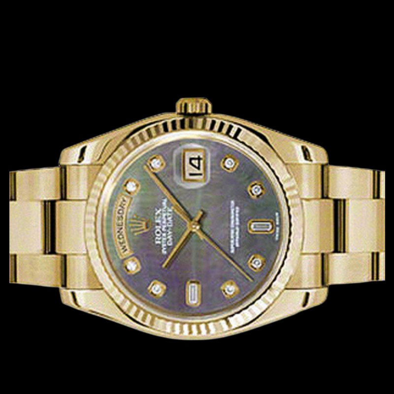 Rolex Day-Date 118238 Dark Mother of Pearl Diamond 36mm Unisex Replica Watch - QualitySwissReplica